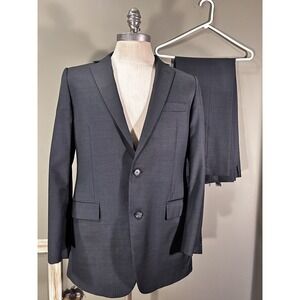 Brooks Brothers 1818 Fitzgerald VBC Mens 2 Pc Suit Black Micro Check 41L 34x30.5